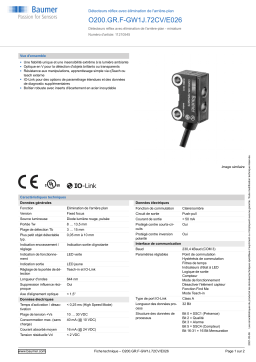 Baumer O200.GR.F-GW1J.72CV/E026 Diffuse sensor Fiche technique