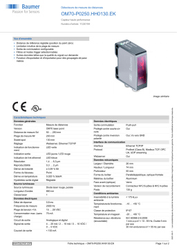 Baumer OM70-P0250.HH0130.EK Distance sensor Fiche technique