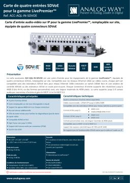 Analog way Four SDVoE input card for LivePremier series Fiche technique