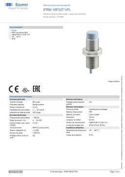 Baumer IFRM 18P33T1/PL Inductive proximity switch Fiche technique