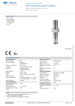 Baumer IR12.D03K-F60.UA1E.7FO/B015 Inductive distance sensor Fiche technique