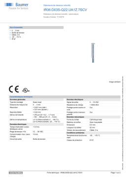 Baumer IR06.D03S-Q22.UA1Z.7SCV Inductive distance sensor Fiche technique