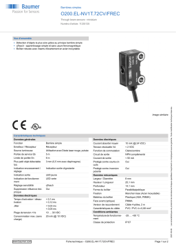 Baumer O200.EL-NV1T.72CV/FREC Through beam sensor Fiche technique