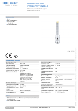 Baumer IFBR 06P33T1/S14L-9 Inductive proximity switch Fiche technique