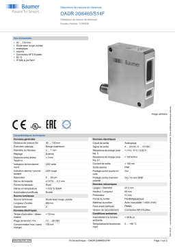 Baumer OADR 20I6465/S14F Distance sensor Fiche technique