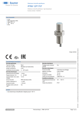 Baumer IFRM 12P1707 Inductive sensors special version Fiche technique