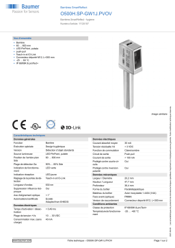 Baumer O500H.SP-GW1J.PVOV SmartReflect Light barrier Fiche technique