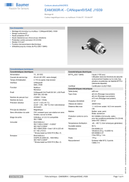 Baumer EAM360R-K - CANopen®/SAE J1939 Absolute encoder Fiche technique