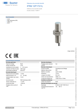 Baumer IFRM 12P17X1/L Inductive proximity switch Fiche technique