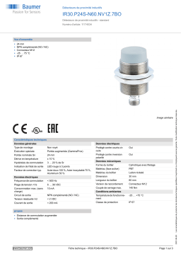 Baumer IR30.P24S-N60.NV1Z.7BO Inductive proximity switch Fiche technique
