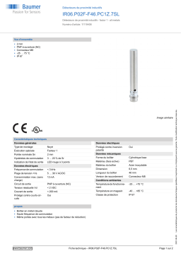 Baumer IR06.P02F-F46.PC1Z.7SL Inductive proximity switch Fiche technique