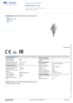 Baumer IFRM 08N1713/L Inductive proximity switch Fiche technique