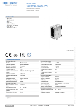 Baumer O300W.EL-GW1B.PVN Through beam sensor Fiche technique