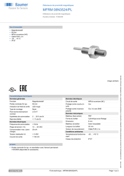 Baumer MFRM 08N3524/PL Magnetic proximity switch Fiche technique