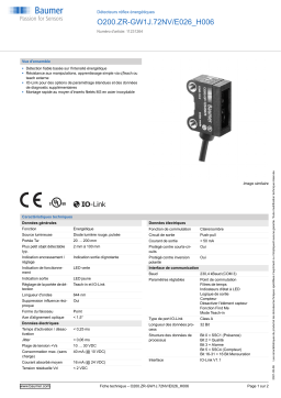 Baumer O200.ZR-GW1J.72NV/E026_H006 Diffuse sensor Fiche technique