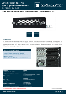 Analog way Output filler card for LivePremier series Fiche technique