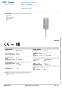 Baumer MFVM 08P3424/PL Magnetic proximity switch Fiche technique