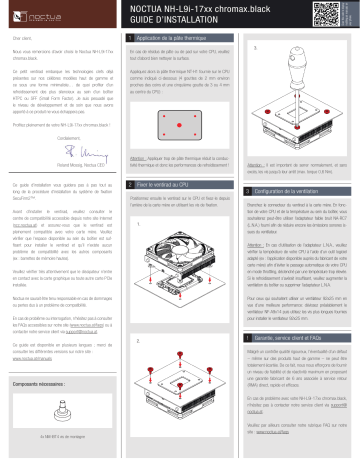 Noctua NH-L9i-17xx chromax.black CPU cooler retail Installation manuel | Fixfr
