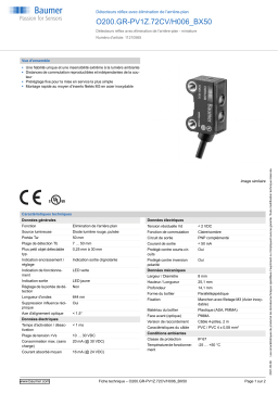 Baumer O200.GR-PV1Z.72CV/H006_BX50 Diffuse sensor Fiche technique