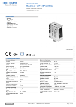 Baumer O500W.SP-GW1J.PVO/H002 SmartReflect Light barrier Fiche technique