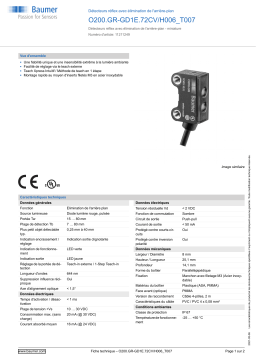 Baumer O200.GR-GD1E.72CV/H006_T007 Diffuse sensor Fiche technique