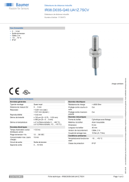 Baumer IR08.D03S-Q40.UA1Z.7SCV Inductive distance sensor Fiche technique