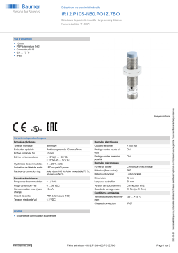 Baumer IR12.P10S-N50.PO1Z.7BO Inductive proximity switch Fiche technique