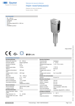 Baumer FADH 14I4470/KS34A/IO Distance sensor Fiche technique