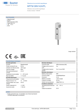 Baumer MFFM 08N1424/PL Magnetic proximity switch Fiche technique