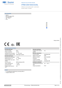 Baumer IFRM 03N1505/CS35L Inductive proximity switch Fiche technique