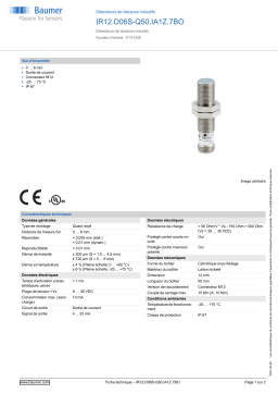 Baumer IR12.D06S-Q50.IA1Z.7BO Inductive distance sensor Fiche technique