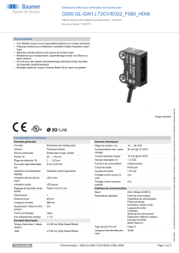 Baumer O200.GL-GW1J.72CV/E022_F060_H006 Diffuse sensor Fiche technique