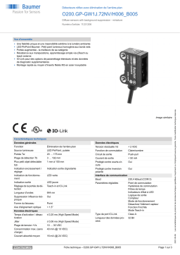 Baumer O200.GP-GW1J.72NV/H006_B005 Diffuse sensor Fiche technique