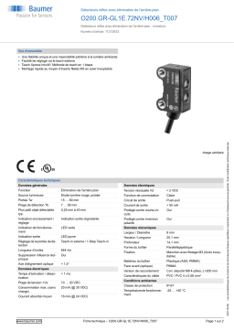 Baumer O200.GR-GL1E.72NV/H006_T007 Diffuse sensor Fiche technique