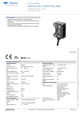 Baumer O200.SL-GW1J.72NV/F160_H006 SmartReflect Light barrier Fiche technique