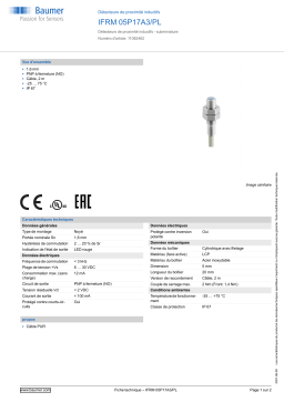 Baumer IFRM 05P17A3/PL Inductive proximity switch Fiche technique