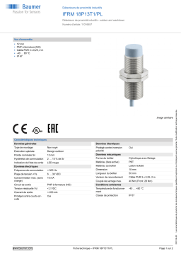 Baumer IFRM 18P13T1/PL Inductive proximity switch Fiche technique