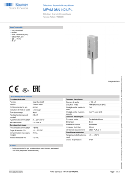 Baumer MFVM 08N1424/PL Magnetic proximity switch Fiche technique