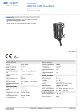 Baumer O200.ER-GD1E.72NV/T003 Through beam sensor Fiche technique