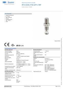 Baumer IR12.D06L-F50.GP1I.7BF Inductive distance sensor Fiche technique