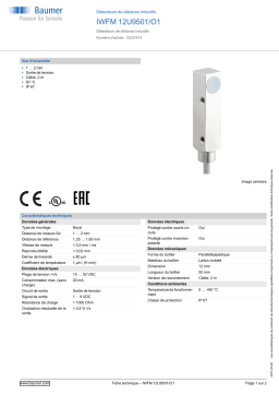 Baumer IWFM 12U9501/O1 Inductive distance sensor Fiche technique