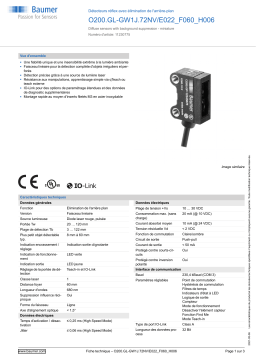 Baumer O200.GL-GW1J.72NV/E022_F060_H006 Diffuse sensor Fiche technique