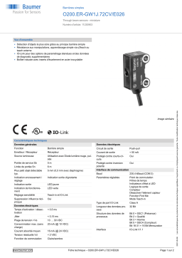 Baumer O200.ER-GW1J.72CV/E026 Through beam sensor Fiche technique