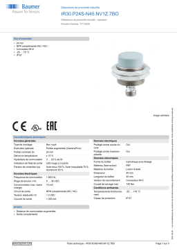 Baumer IR30.P24S-N45.NV1Z.7BO Inductive proximity switch Fiche technique