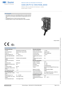 Baumer O200.GR-PV1Z.72NV/H006_BX50 Diffuse sensor Fiche technique