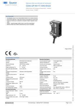 Baumer O200.GP-NV1T.72NV/E022 Diffuse sensor Fiche technique