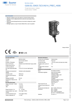 Baumer O200.EL-GW2I.72CV/A014_FREC_H006 Through beam sensor Fiche technique