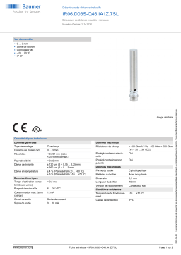 Baumer IR06.D03S-Q46.IA1Z.7SL Inductive distance sensor Fiche technique