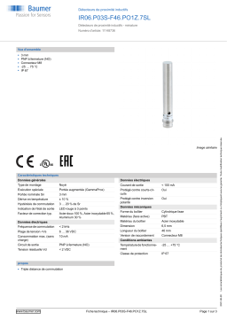 Baumer IR06.P03S-F46.PO1Z.7SL Inductive proximity switch Fiche technique