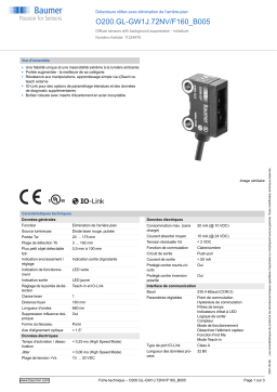 Baumer O200.GL-GW1J.72NV/F160_B005 Diffuse sensor Fiche technique